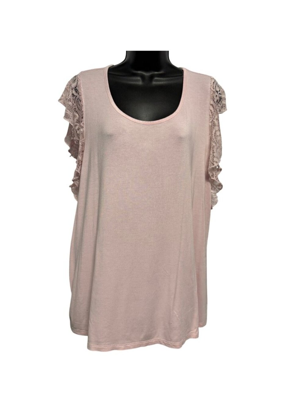 Torrid Super Soft Knits Pink Lace Trim Sleeveless Size 2